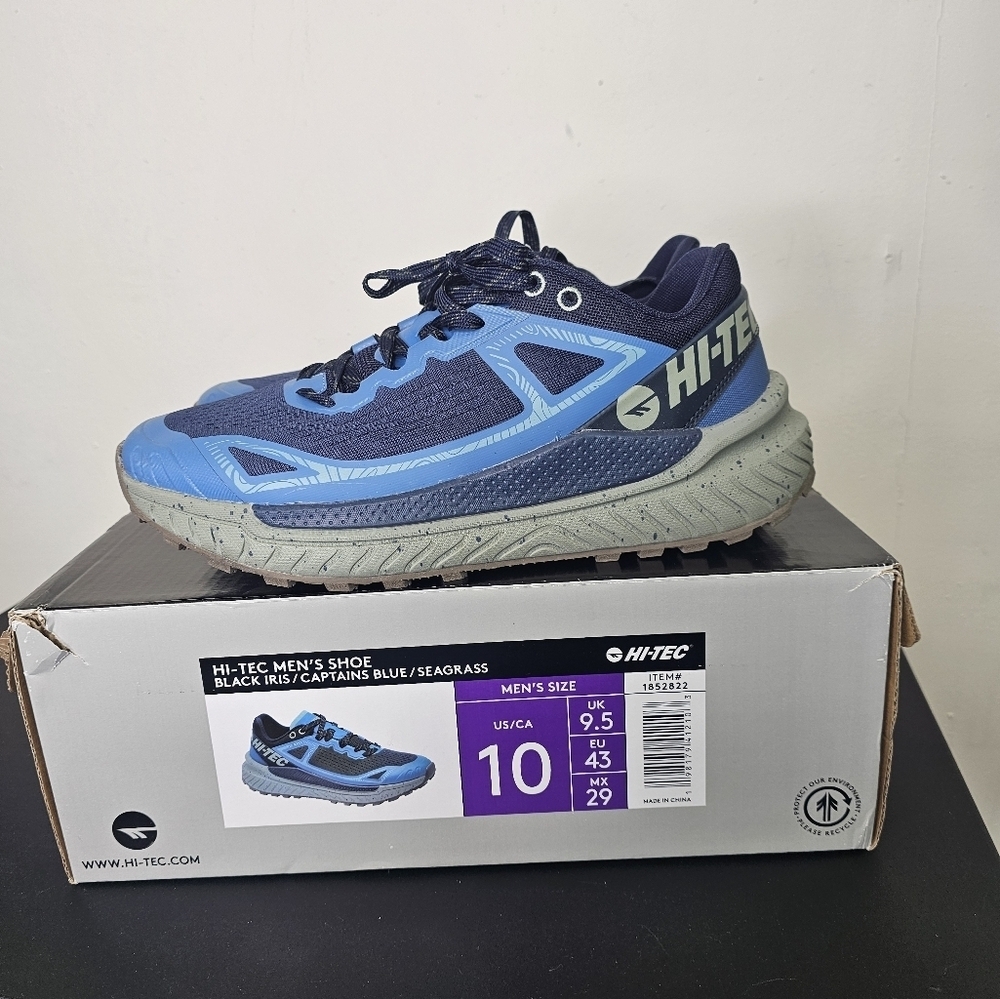 Hi-Tec Men's Shoes Black IRIS Captains Blue Seagrass Size 10